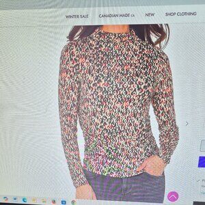 LIVERPOOL - MOCK NECK TOP - Medium. Multi Colored. NWT
